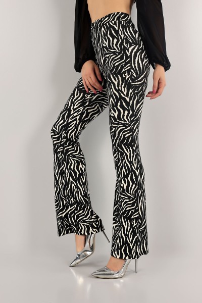 Zebra Desenli İspanyol Pamuklu Süet Pantolon 132200