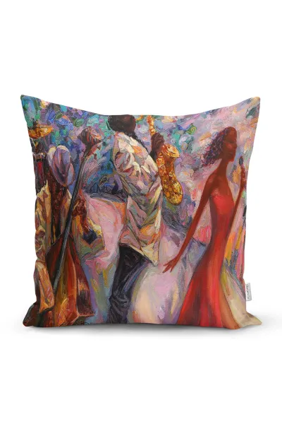 43x43 Dijital Baskılı Fermuarlı Modern Kırlent Kılıfı 272416