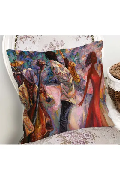 43x43 Dijital Baskılı Fermuarlı Modern Kırlent Kılıfı 272416