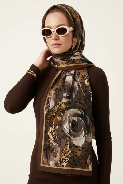 Zeytin 75x180 Cm Our Fashion Dijital Baskılı Desenli Soft Şal 408626