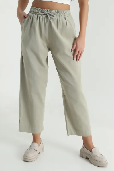 Zeytin Tencel Gabardin Kadın Pantolon 478627