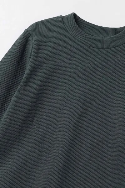 Zümrüt Yeşili (5-12 Yaş) Yarım Balıkçı Yaka Kaşkorse Çocuk Body Sweatshirt 495473