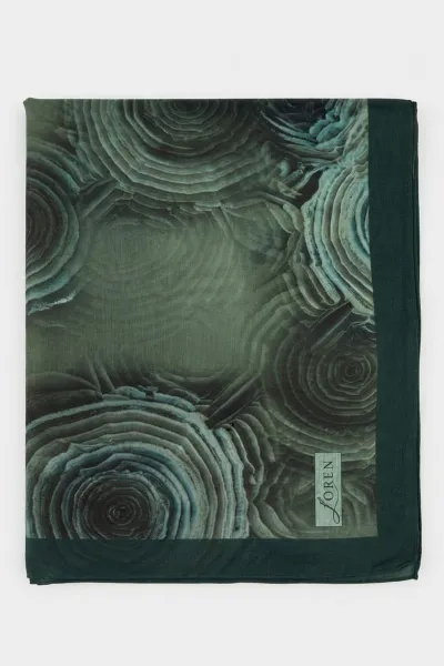 Zümrüt Yeşili 90x90 Cm Dijital Baskılı Rosetta Desen Soft Eşarp 498594