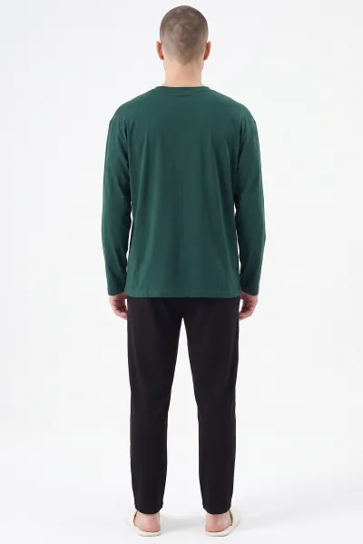 Zümrüt Yeşili Basic Uzun Kollu Erkek Pijama Takımı 500887