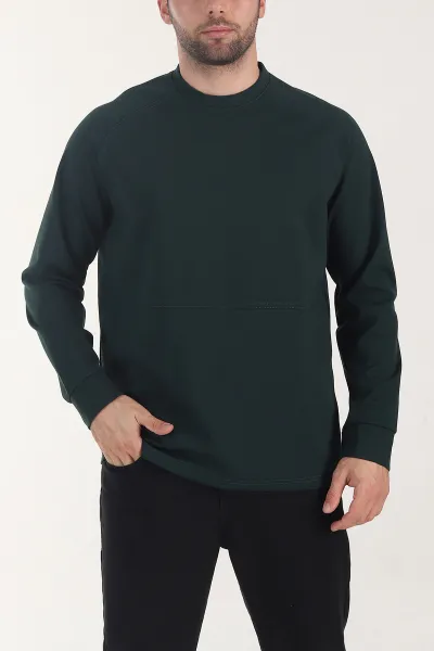 zumrut-yesili-bisiklet-yaka-uzun-kollu-erkek-sweatshirt-408025