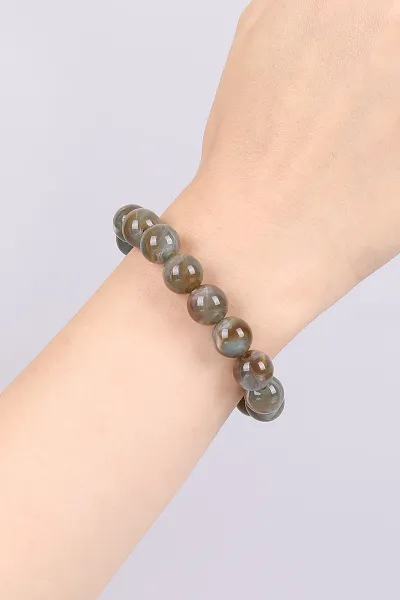 Zümrüt Yeşili Doğal Taş Unisex Lastikli Bileklik 468939