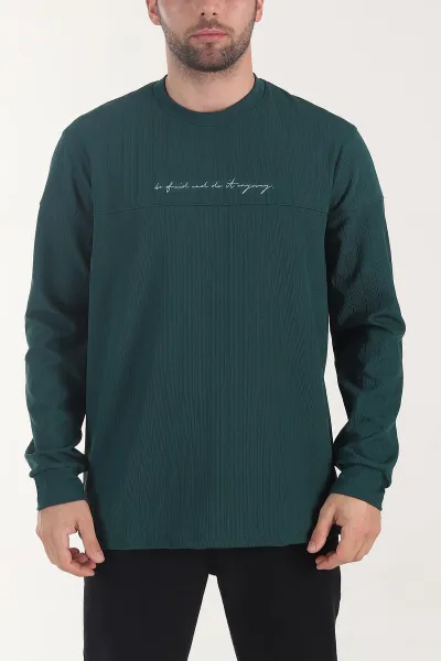 zumrut-yesili-fitilli-nakisli-bisiklet-yaka-erkek-sweatshirt-408031