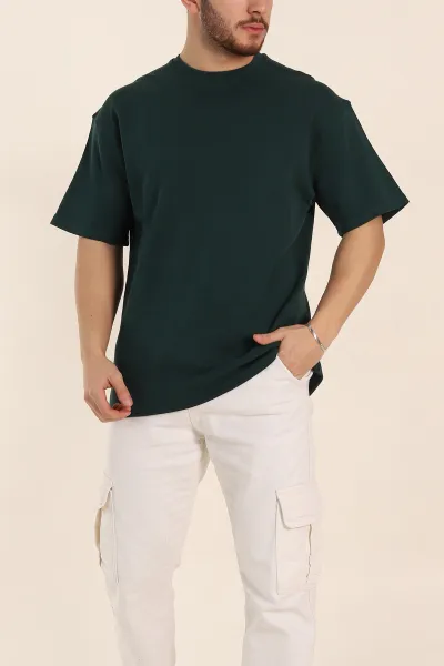zumrut-yesili-oversize-double-face-kumas-basic-erkek-tisort-340524