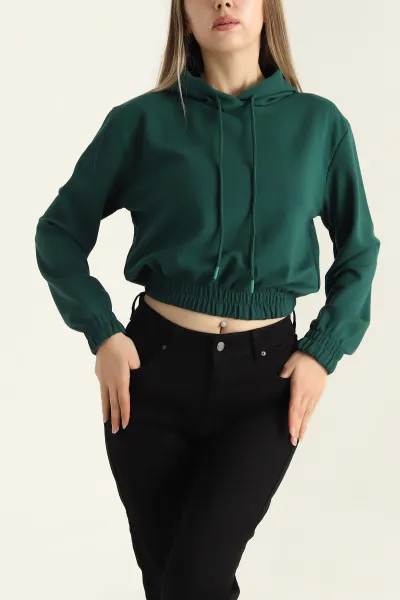 Zümrüt Yeşili Oysho Kapüşonlu Bayan Sweat 310921