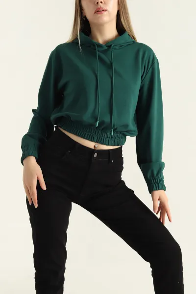 Zümrüt Yeşili Oysho Kapüşonlu Bayan Sweat 310921