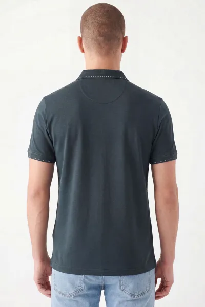Zümrüt Yeşili Oysho Kumaş Polo Yaka Erkek Tişört 467579