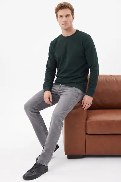Zümrüt Yeşili Pike İnterlok Kumaş Erkek Triko 489944