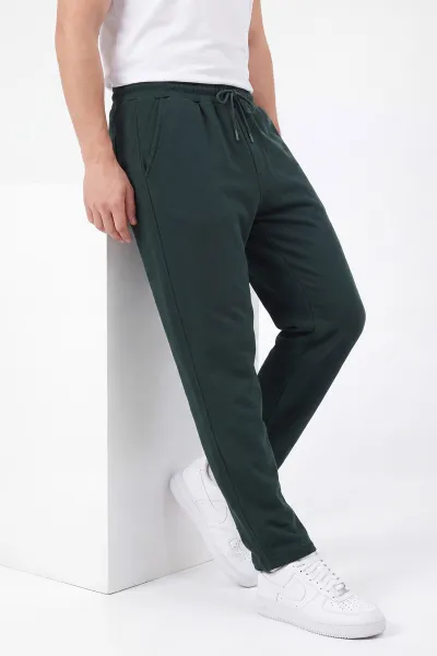 Zümrüt Yeşili Pike Kumaş Boyfriend Erkek Pantolon 459889
