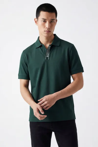 Zümrüt Yeşili Polo Yaka Erkek Tişört 435347
