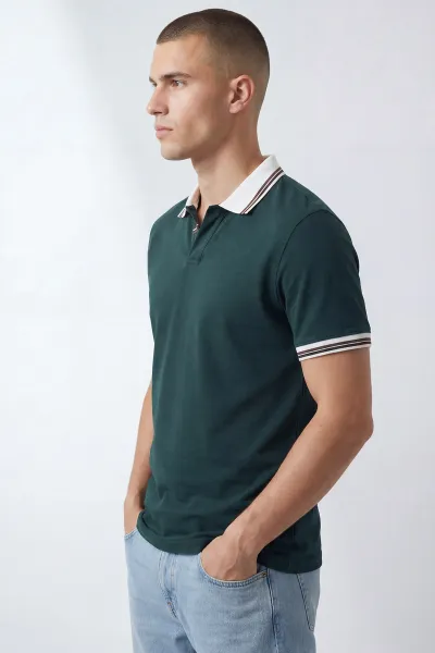 Zümrüt Yeşili Polo Yaka Erkek Tişört 435382