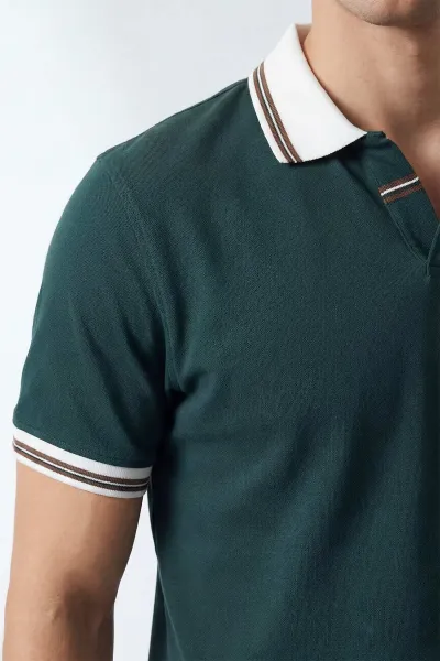 Zümrüt Yeşili Polo Yaka Erkek Tişört 435382
