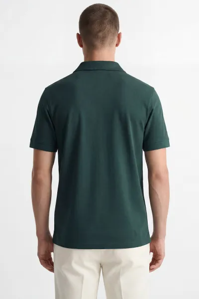 Zümrüt Yeşili Polo Yaka Erkek Tişört 435465