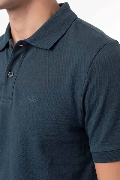 Zümrüt Yeşili Polo Yaka Erkek Tişört 470311
