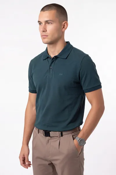 Zümrüt Yeşili Polo Yaka Erkek Tişört 470311