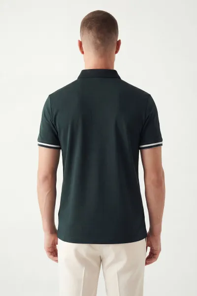 Zümrüt Yeşili Polo Yaka Osyho Kumaş Erkek Tişört 433148