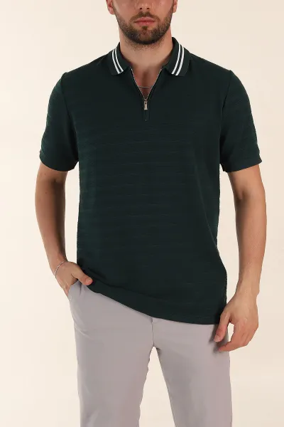 zumrut-yesili-regular-fit-cizgi-dokulu-fermuarli-polo-yaka-erkek-triko-tisort-370051