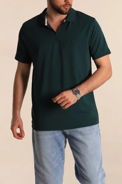 zumrut-yesili-regular-fit-dokulu-fermuarli-polo-yaka-erkek-tisort-277197