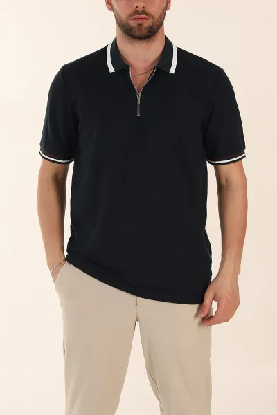 zumrut-yesili-regular-fit-dokulu-fermuarli-polo-yaka-erkek-triko-tisort-370054