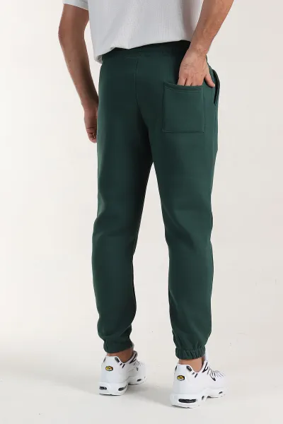 Zümrüt Yeşili Regular Fit İki İp Paça Lastikli Erkek Eşofman Altı 398186