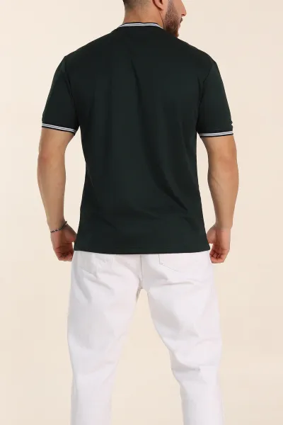 Zümrüt Yeşili Regular Fit Triko Yaka Basic Erkek Tişört 342359