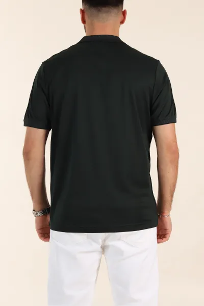 Zümrüt Yeşili Relaxed Fit Basic Fermuarlı Polo Yaka Erkek Tişört 359129