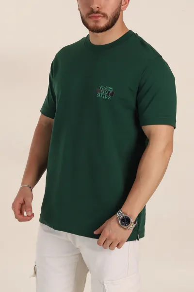 zumrut-yesili-relaxed-fit-baskili-yazi-detayli-erkek-tisort-358543