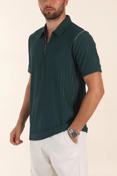 zumrut-yesili-relaxed-fit-fitilli-doku-fermuarli-polo-yaka-erkek-tisort-373050