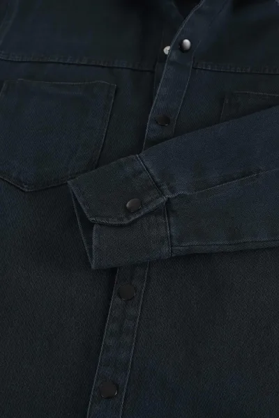 Zümrüt Yeşili Relaxed Fit Gabardin Çift Cepli Yıkamalı  Erkek Gömlek 397966
