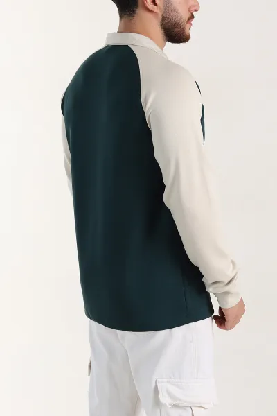 Zümrüt Yeşili Relaxed Fit Oysho Kumaş Reglan Kollu Erkek Sweatshirt 399575