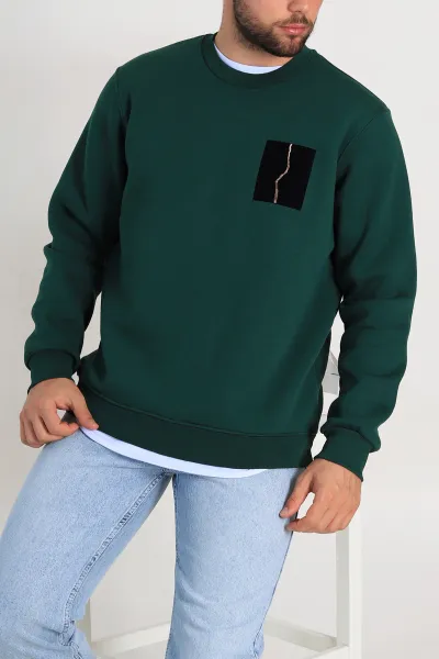 zumrut-yesili-relaxed-uc-ip-sardonlu-baski-detayli-erkek-sweatshirt-311188