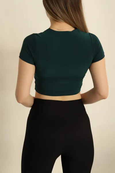 Zümrüt Yeşili Sendy Kumaş Crop 257525