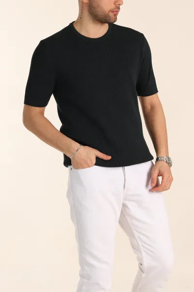 zumrut-yesili-slim-fit-dokulu-basic-kisa-kollu-erkek-triko-tisort-338659