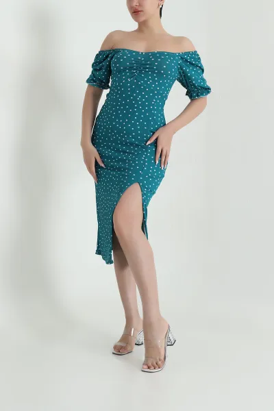 zumrut-yesili-yaka-ve-kol-lastikli-helen-kadin-elbise-463069