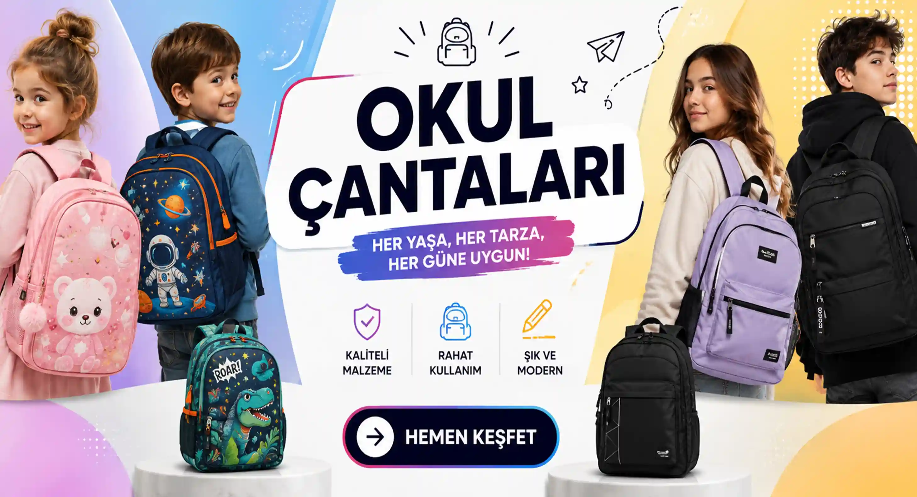 Her Tarza ve Her Yaşa Uygun Okul Çantaları, Uygun Fiyatlarla Sizleri Bekliyor!